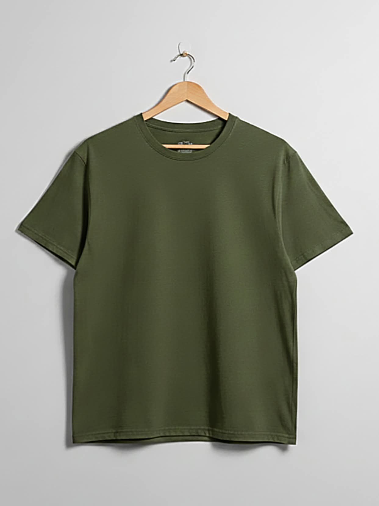 Olive Green Crew Neck T Shirt