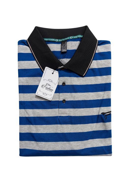 Short sleeve blue/grey polo