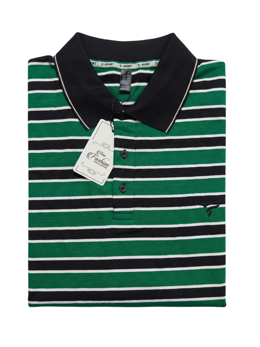 Short sleeve green/black polo