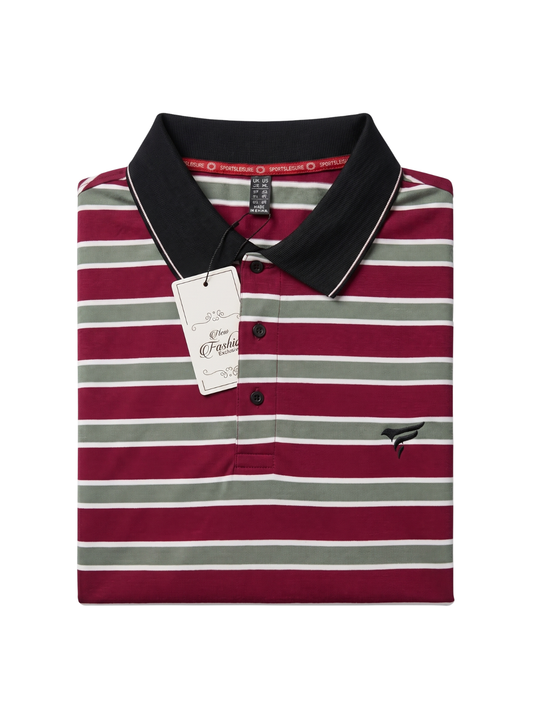 Short sleeve maroon/olive polo