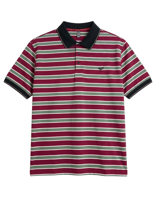 Short sleeve maroon/olive polo